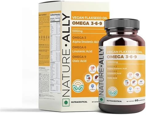 NatureAlly Pure Flaxseed Oil : Plant-Based Omega 3-6-9 | 1000mg Highly ...