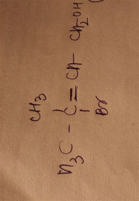 structure of 3 bromo 3 methyl but 2 ene 1 ol - Brainly.in