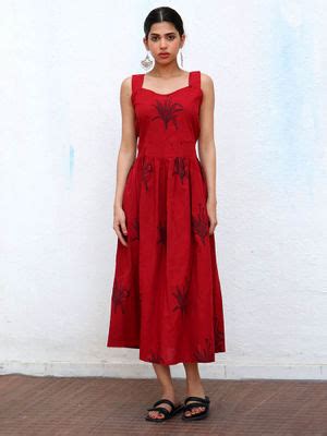 Buy Chidiyaa Nomad Isra Block printed Cotton Dress Online