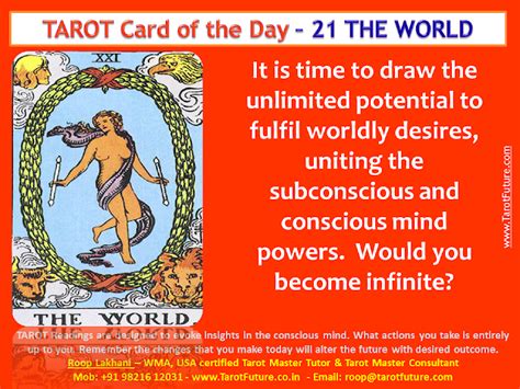 #Tarot Card of the DAY - Major Arcana 21 The World - Roop Lakhani