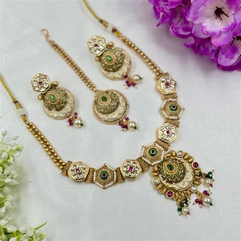 Rajwadi Multi-Stone Necklace Set – Royal Heritage Bridal Jewellery ...