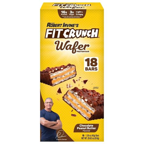 FITCRUNCH High Protein Wafer Bars, Chocolate Peanut Butter, 1.59 Oz, 18 ...