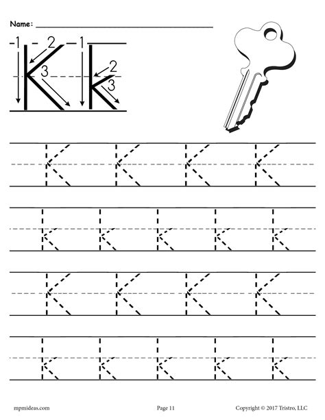 Printable Letter K Tracing Worksheet! | Tracing worksheets, Tracing ...