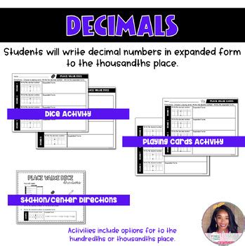 Image result for Decimal Place Value Chart Expanded Form