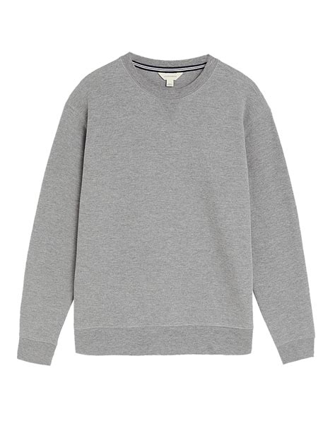 Buy Cotton Supersoft Waffle Lounge Sweatshirt at Marks & Spencer