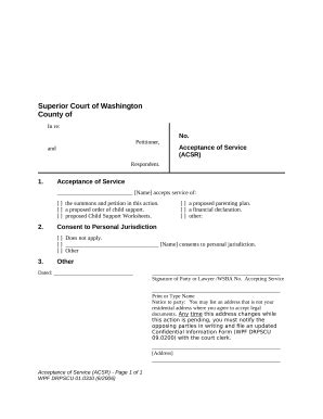 acceptance service Doc Template | pdfFiller