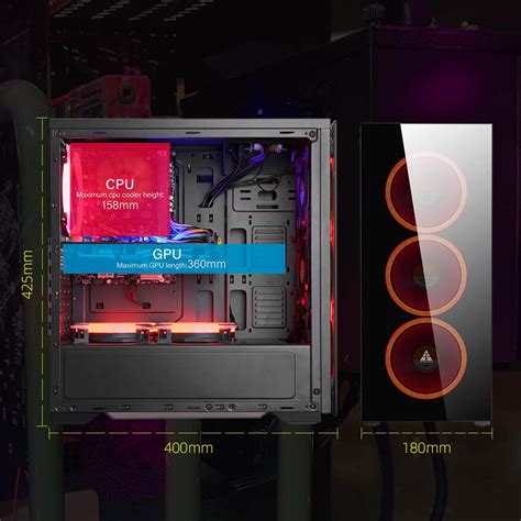 Buy GOLDEN FIELD N17 Computer Case ATX/MATX/ITX PC Case Mid Tower Small ...