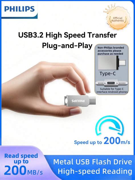 PHILIPS 128 GB USB 3.2 Flash Drive Thumb Drive Ultra High Speed USB ...