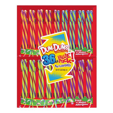 Dum Dums Assorted Flavors Christmas Candy Canes Stocking Stuffers | Fig App