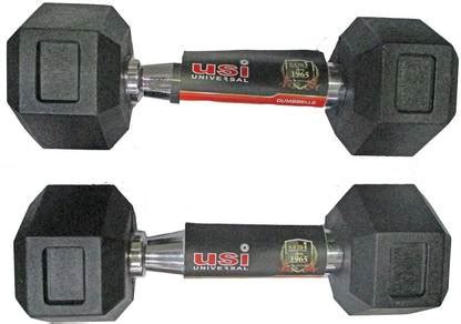 USI UNIVERSAL Dumbbells, Hex Dumbbell Set, Hexagon Rubber Dumbbells ...