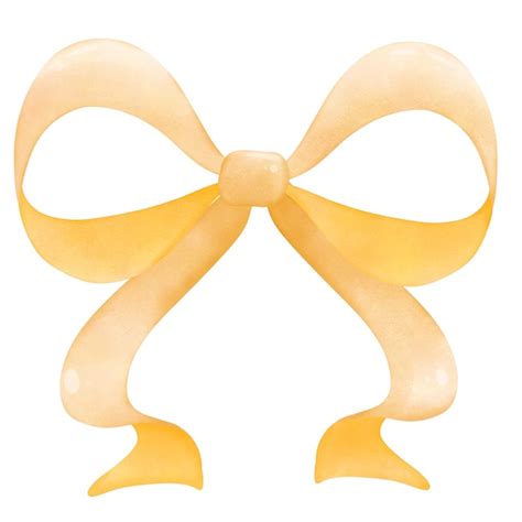 Ribbon yellow girly watercolor isolate | Premium Photo