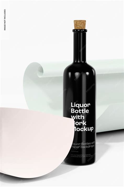 Premium PSD | Liquor bottle with cork mockup mockup, left view