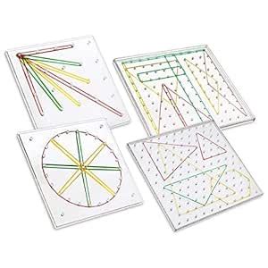 MATHWORLD GEOBOARD DOUBLE SIDED(SQUARE&CIRCULAR),10x10 PINS mathematics ...