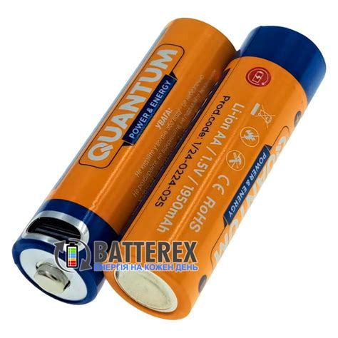 Литиевый USB АА аккумулятор 1.5В AA Li-ion Quantum 1950mah 1.5V с ...