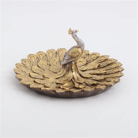 Buy Corsica Polyresin Peacock Decorative Platter from Corsica by Home ...