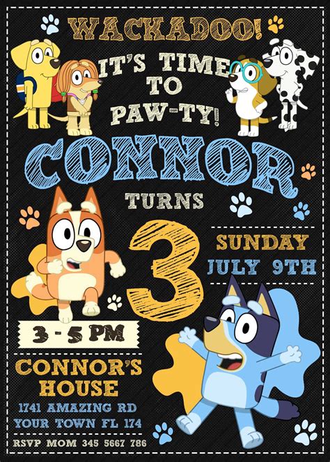 Bluey birthday party invitation – Artofit