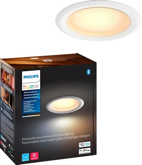 Best Buy: Philips Hue Bluetooth 4" High Lumen Recessed Downlight White ...