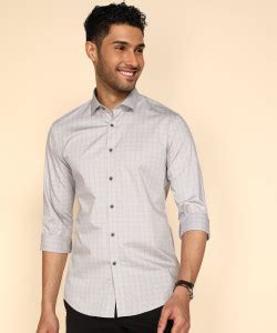 Louis Philippe Ath.Work Men Checkered Formal Grey Shirt - Buy Louis ...