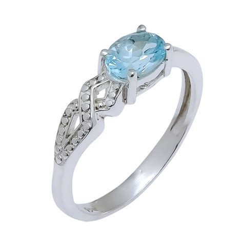 Buy Blue Topaz Natural Gemstone 925 Sterling Silver Ring For Her SR-142 ...