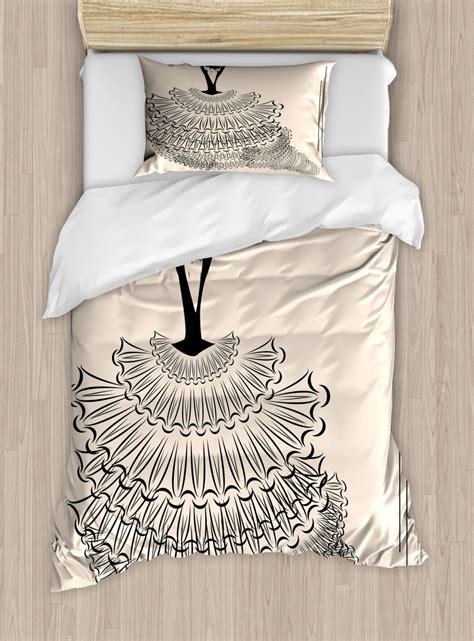Spanish Duvet Cover Set Twin Size, Back View of A Flamenco Performer ...