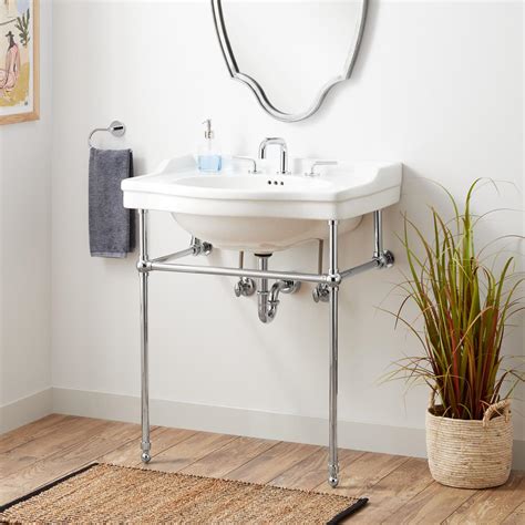 30" Cierra Console Sink with Brass Stand | Signature Hardware