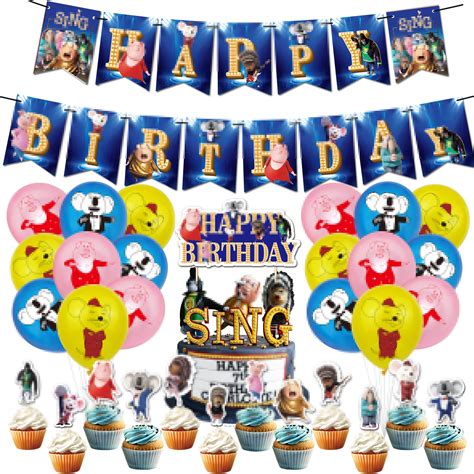 Sing 2 Birthday Party Supplies Birthday Decorations Set Includes Banner ...