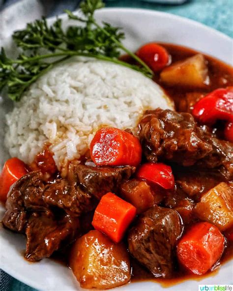 Beef Mechado (Filipino Beef Stew) - Urban Bliss Life