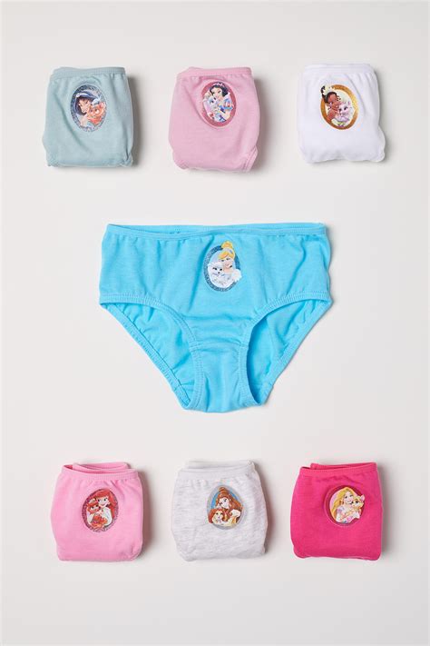 7-pack cotton briefs - Turquoise/Disney princesses - Kids | H&M IN