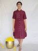 Buy Burgundy Zari Cotton Shirt Dress | MKSZRI01/MK3 | The loom