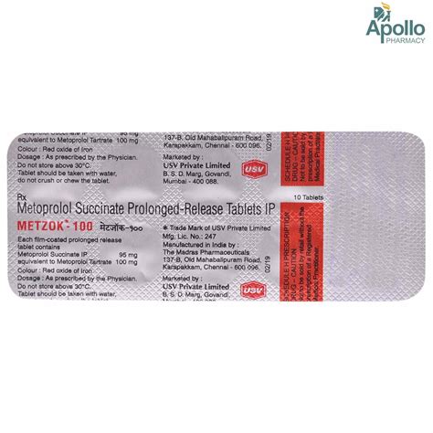 Metzok-100 Tablet 10's Price, Uses, Side Effects, Composition - Apollo ...