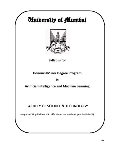 University of Mumbai Syllabus for AI & ML Degree Program (Sem V-VII ...