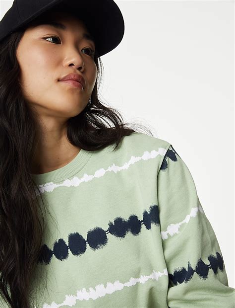 Buy Pure Cotton Printed Sweatshirt at Marks & Spencer