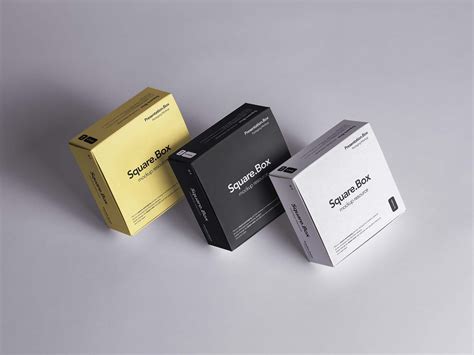 Square Boxes Packaging Mockup (PSD)
