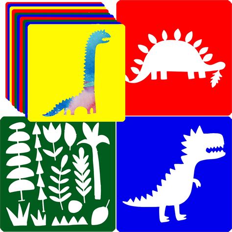 Buy Dinosaur Stencils for Painting - Large Animal Stencils for Kids ...