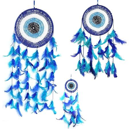 Reiki Crystal Products Evil Eye Dream Catcher Wall Hanging for Positive ...
