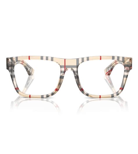 Burberry Men's Vintage Checkered Rectangular Optical Frame