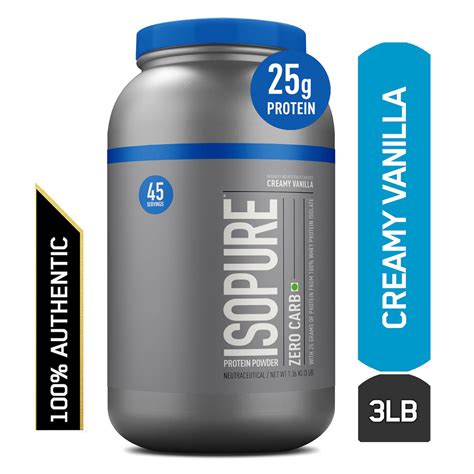 Isopure Zero Carb 100% Whey Protein Isolate Creamy Vanilla Flavour ...