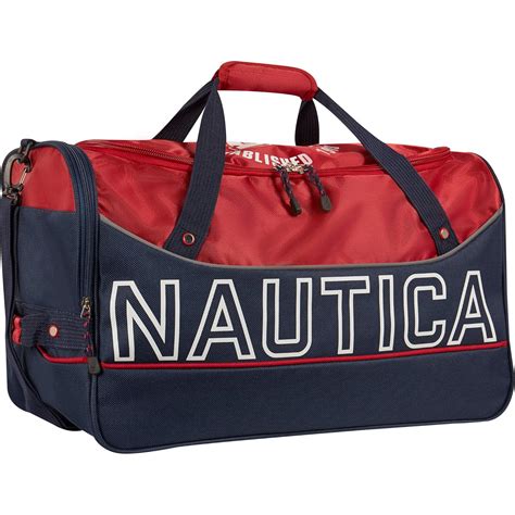 Buy Nautica Travel Carry Duffle Bag Duffel, Red/Classic Navy, One Size ...