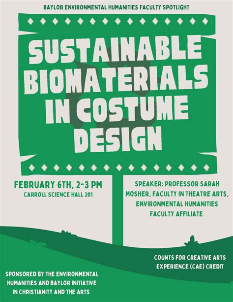 Sustainable Biomaterials in Costume Design | Calendar | Baylor University