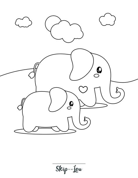 Free Elephant Coloring Pages with Full Book | Skip To My Lou