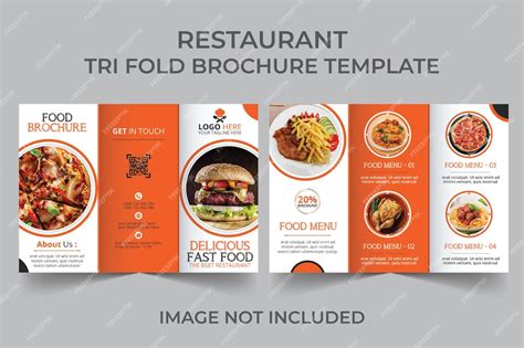 Vector food trifold brochure template fast food menu brochure for ...