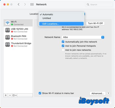 Image result for Mac OS Network Settings