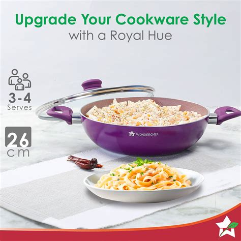 Royal Velvet Nonstick Wok With Lid Purple - 26cm | Buy Wok Online ...
