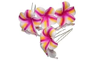 Buy LYF5STAR Pink Plumeria Hawaii Flower Hair Pins for Girls and Women ...