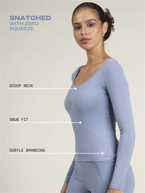 Storm Blue Sculpt Scoop Top | Flattering Long-Sleeve – Cava – CAVA ...