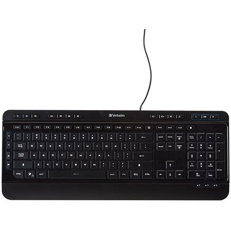 Verbatim Illuminated Wired Keyboard, Black (99789) | Quill.com