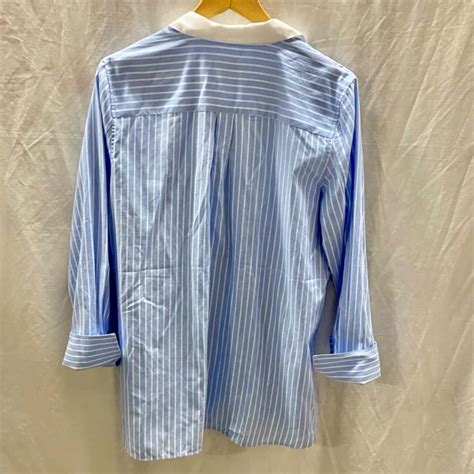 Sportscraft Size 14 Long Sleeve Blue / Striped / White Shirt (s)