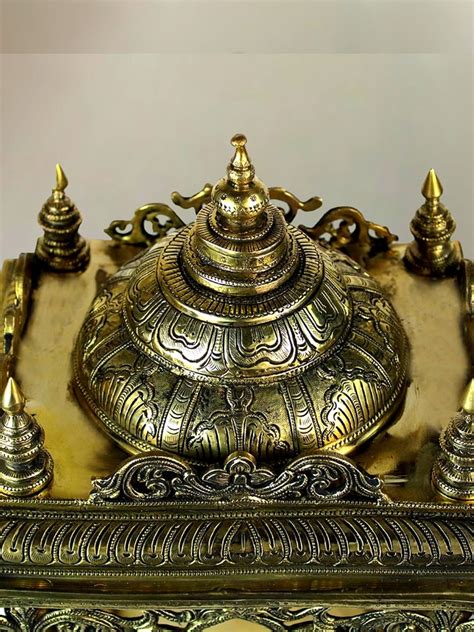 Buy Pure Brass Large Temple for God Idols 21" - Budhshiv.com