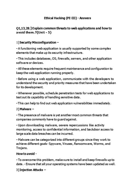 PE Questions Unit wise - Question and Answers - Ethical Hacking (PE-III ...