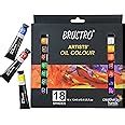 BRUSTRO Artists ’ Oil Colour Paint Set of 18 Colours X 12ML Tubes ...